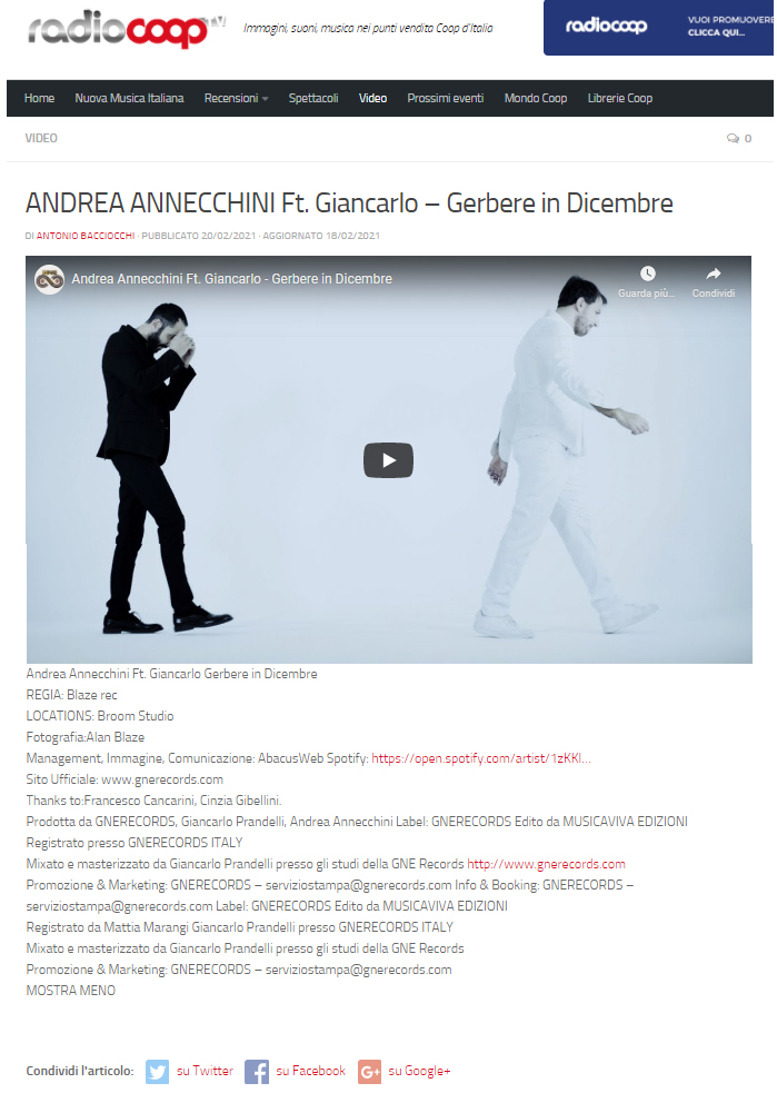 Andrea Annecchini su RadioCoop (20-02-2021)